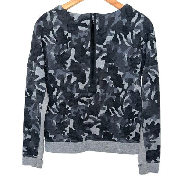 Nike Tech Cropped Carbon Heather Black Camo Crewneck Sweatshirt Size Small - Picture 11 of 16